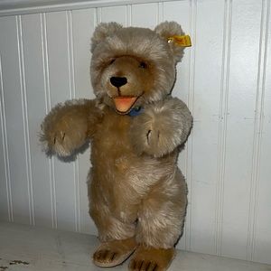 Vintage Steiff mohair bear Western Germany 14” x 8”